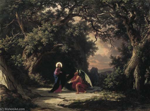 Die Versuchung Jesu, Biblische Szene In Eichenwald — Robert Zund