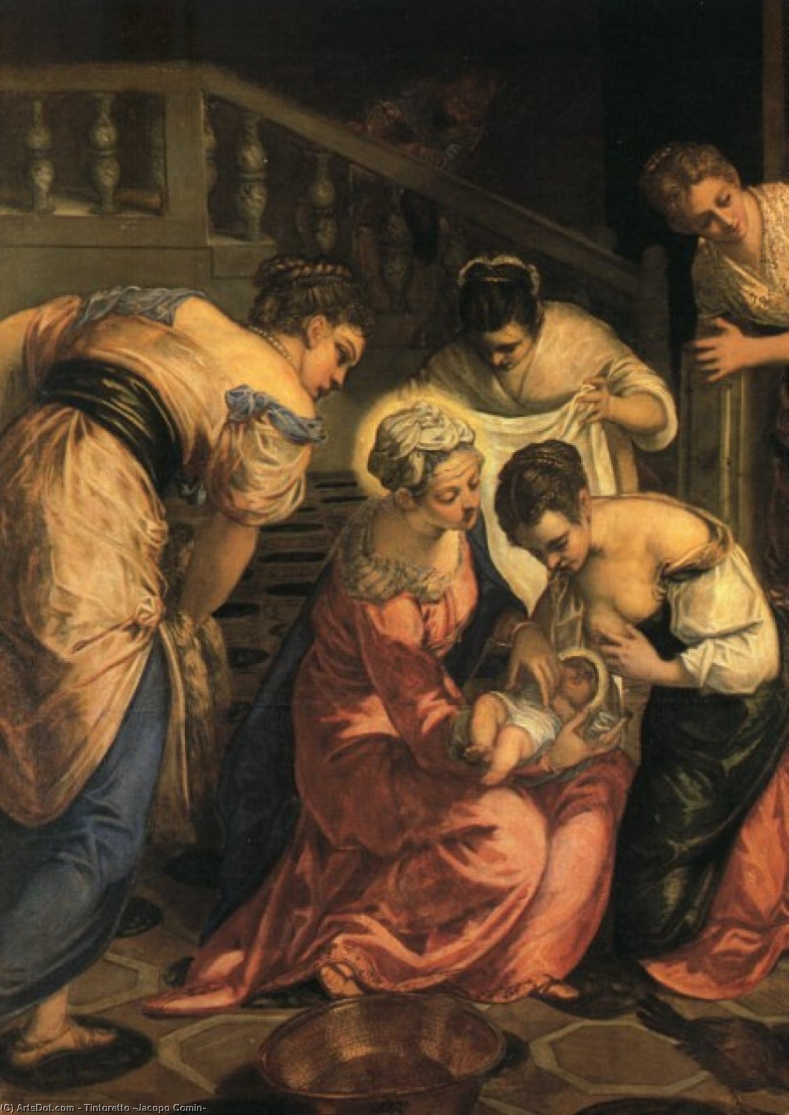 The Birth Of John The Baptist, Detail, Erem — Jacopo Tintoretto