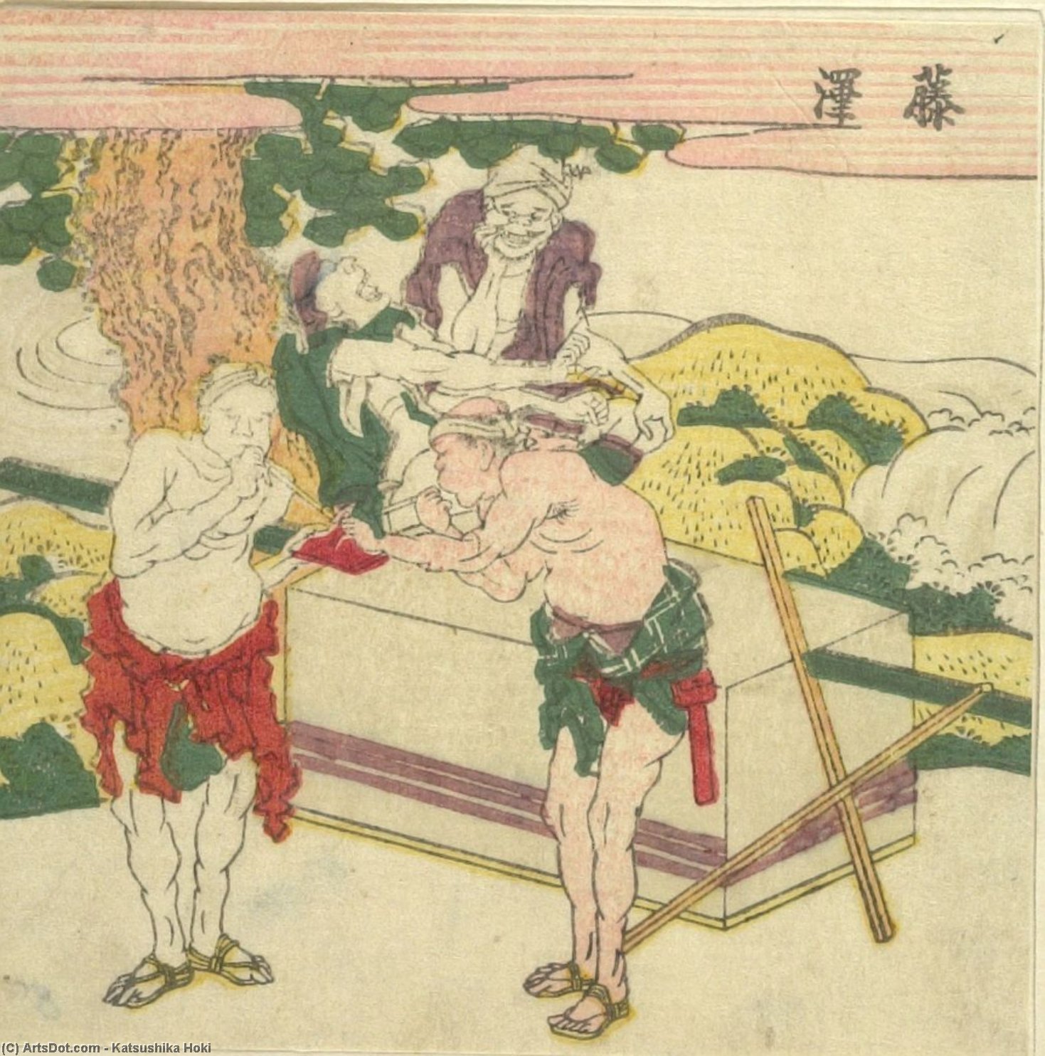 Toilers Smoking Pipes — Katsushika Hokusai