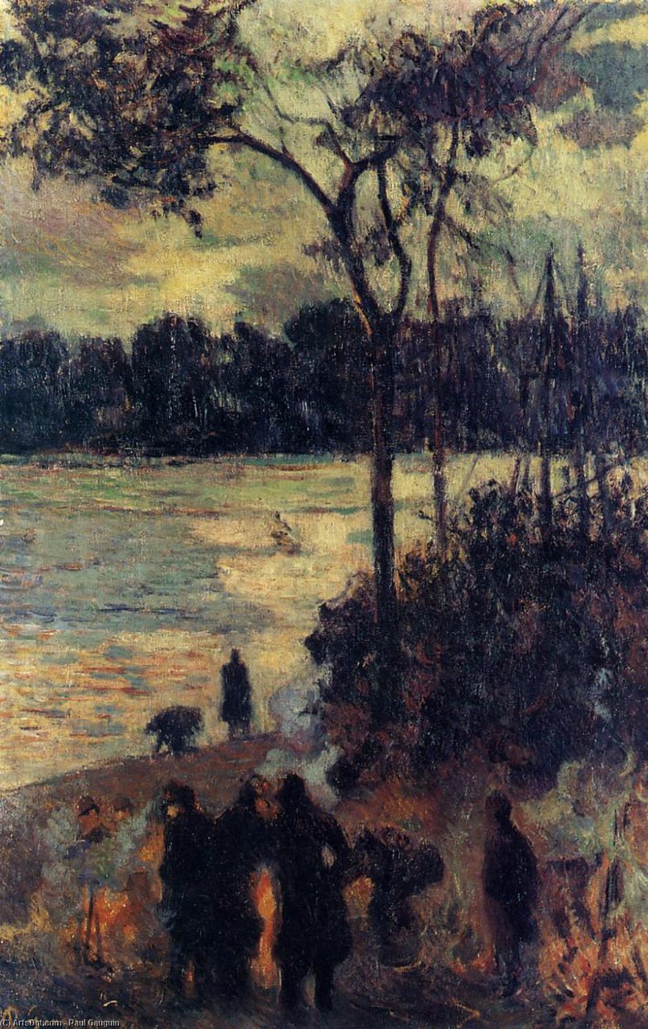 Fire By The Water — Eugène Henri Paul Gauguin
