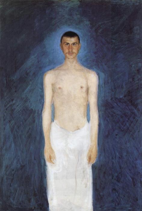 Self-portrait In Front Of Blue Background — Richard Gerstl
