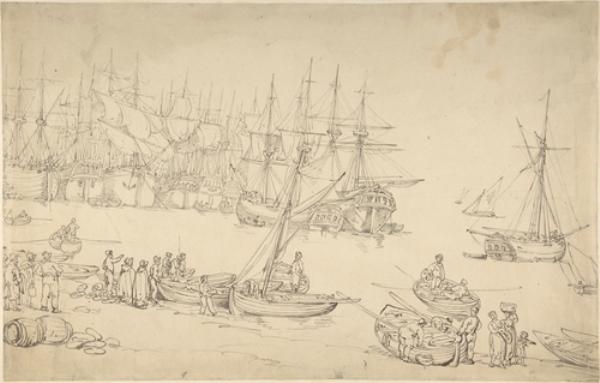 Harbor Scene — Thomas Rowlandson