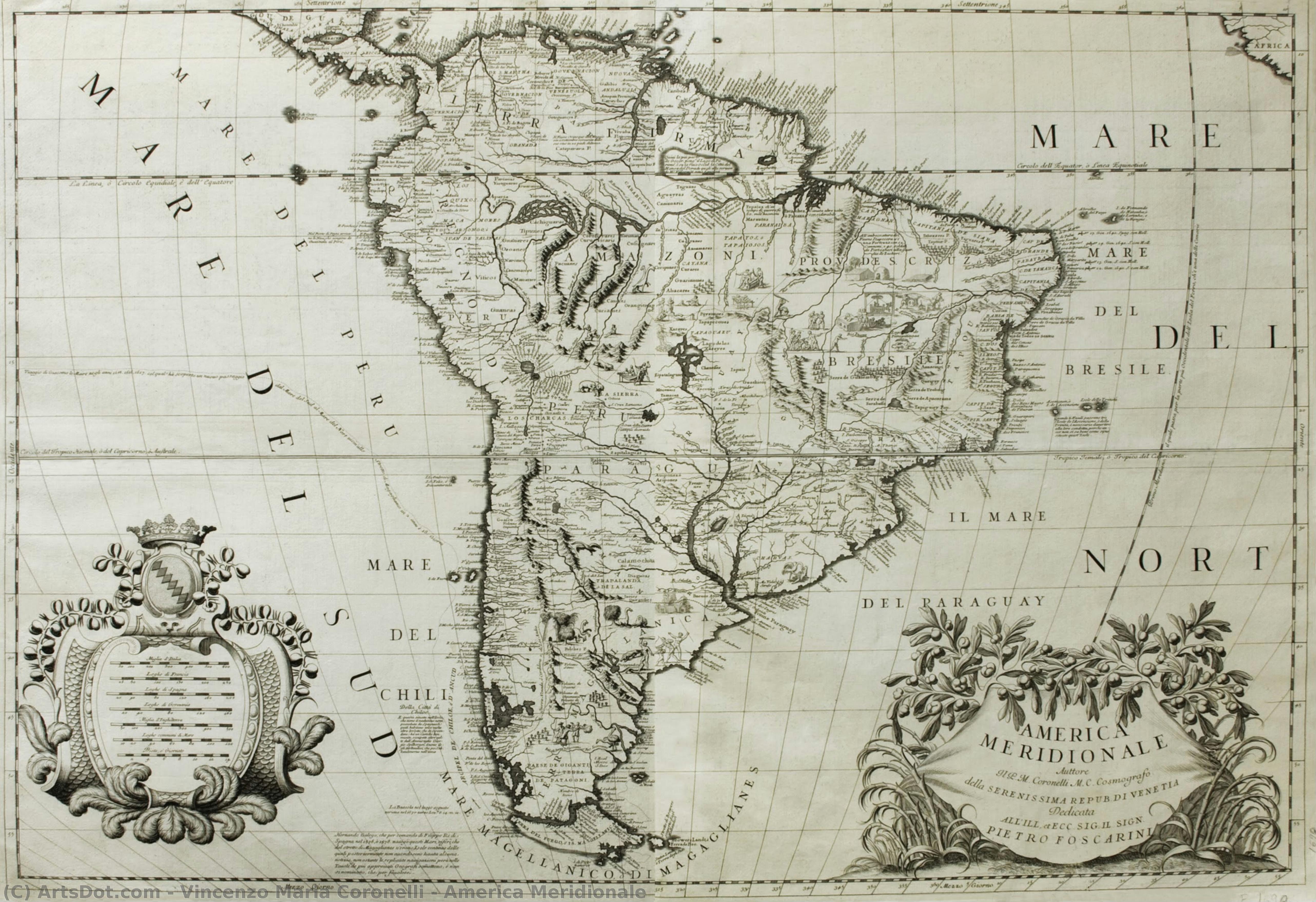 America Meridionale — Vincenzo Maria Coronelli