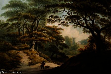 Auckland Castle, Co. Durham - View Over The River Gauntless — John Warwick Smith