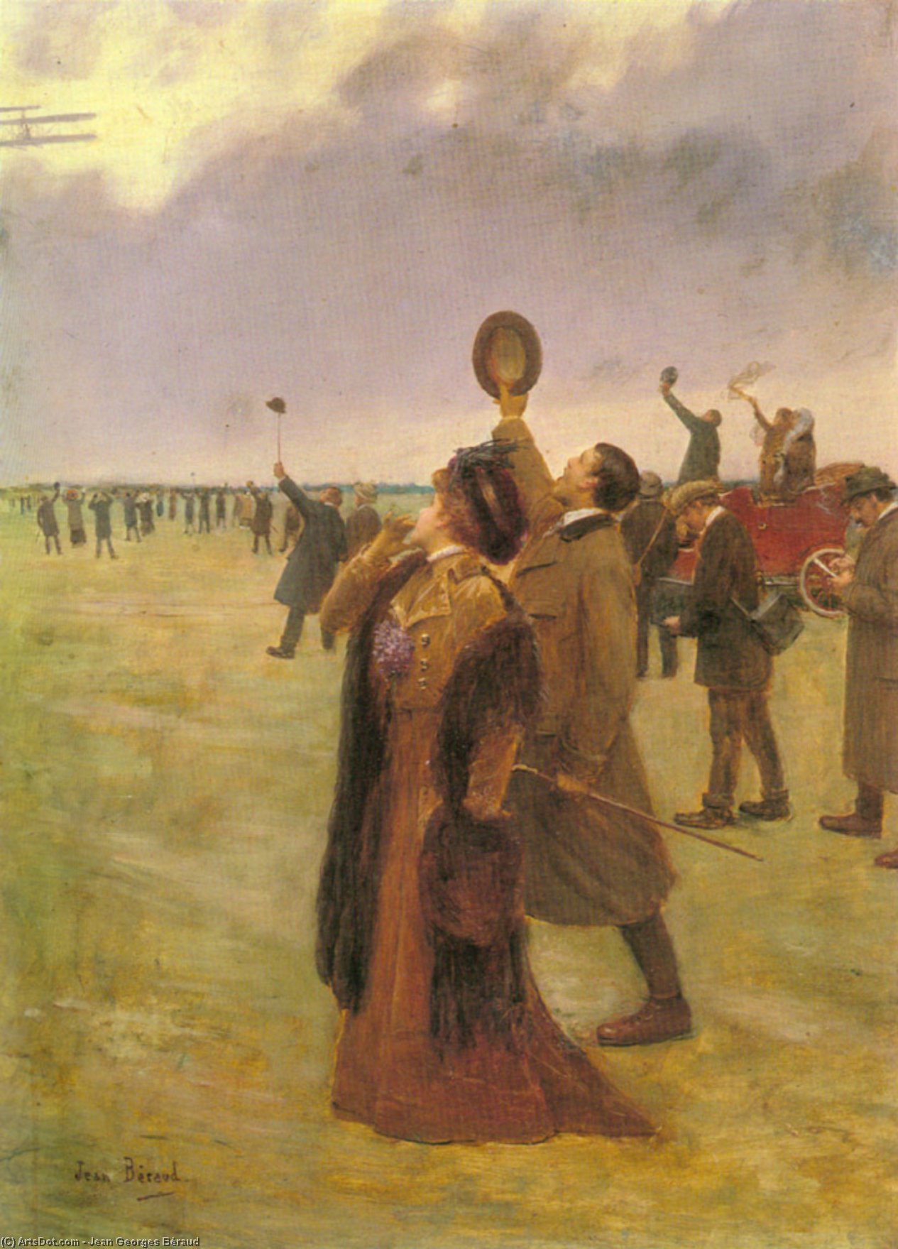 Envole D'un Biplan Type Wright — Jean Georges Béraud