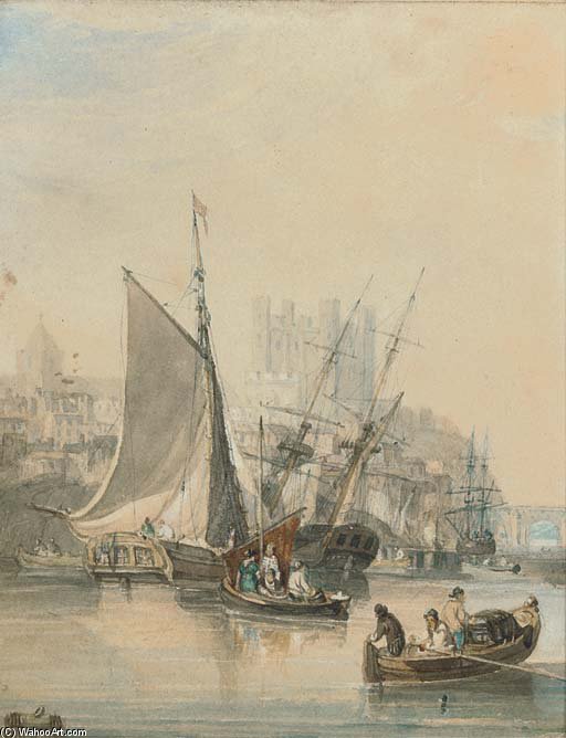 Low Tide At Rochester (illustrated); And A Stiff Breeze Off A Fortress, Probably Sheerness — Samuel Owen