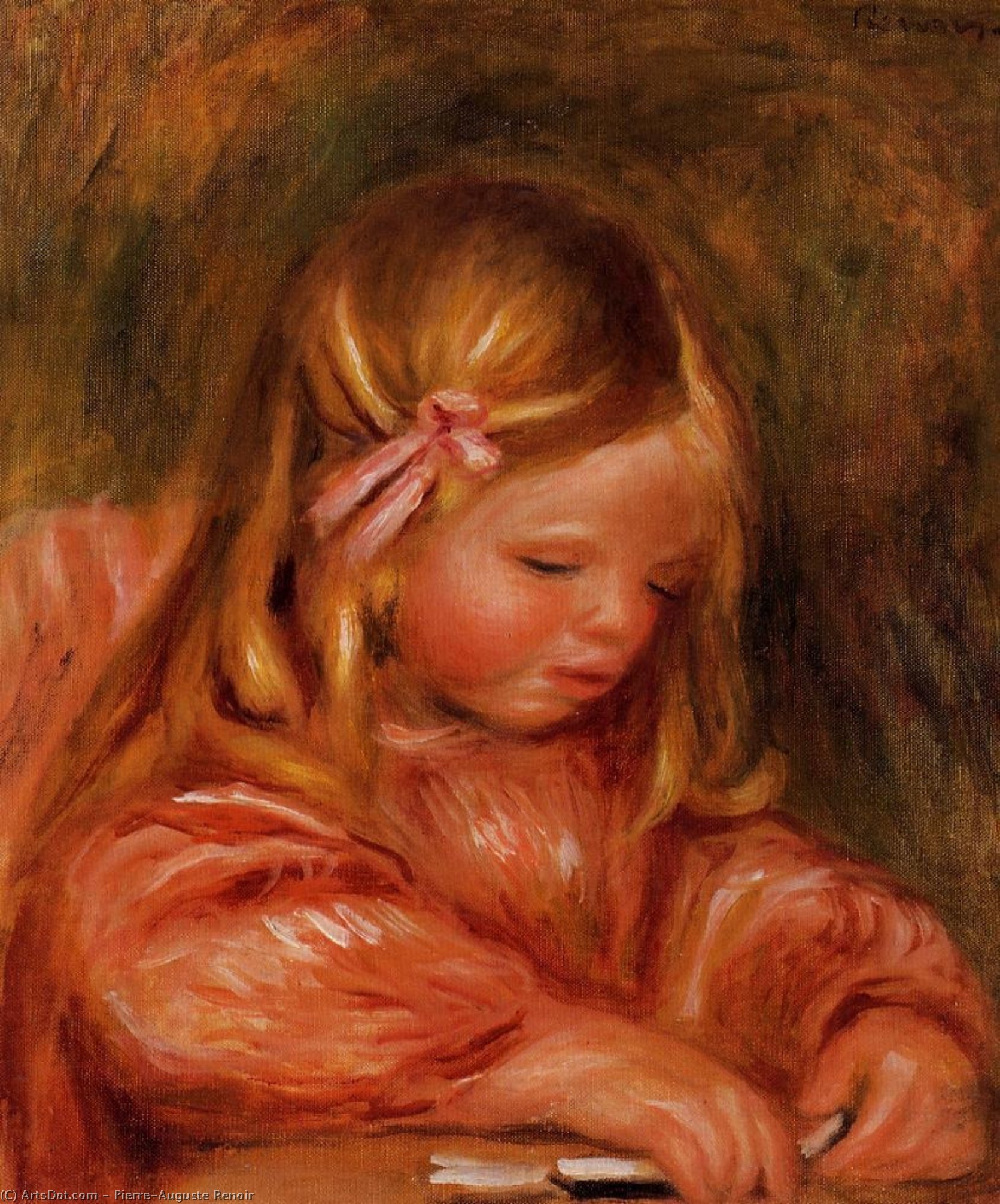 Claude Renoir Playing With Dominos — Pierre-auguste Renoir
