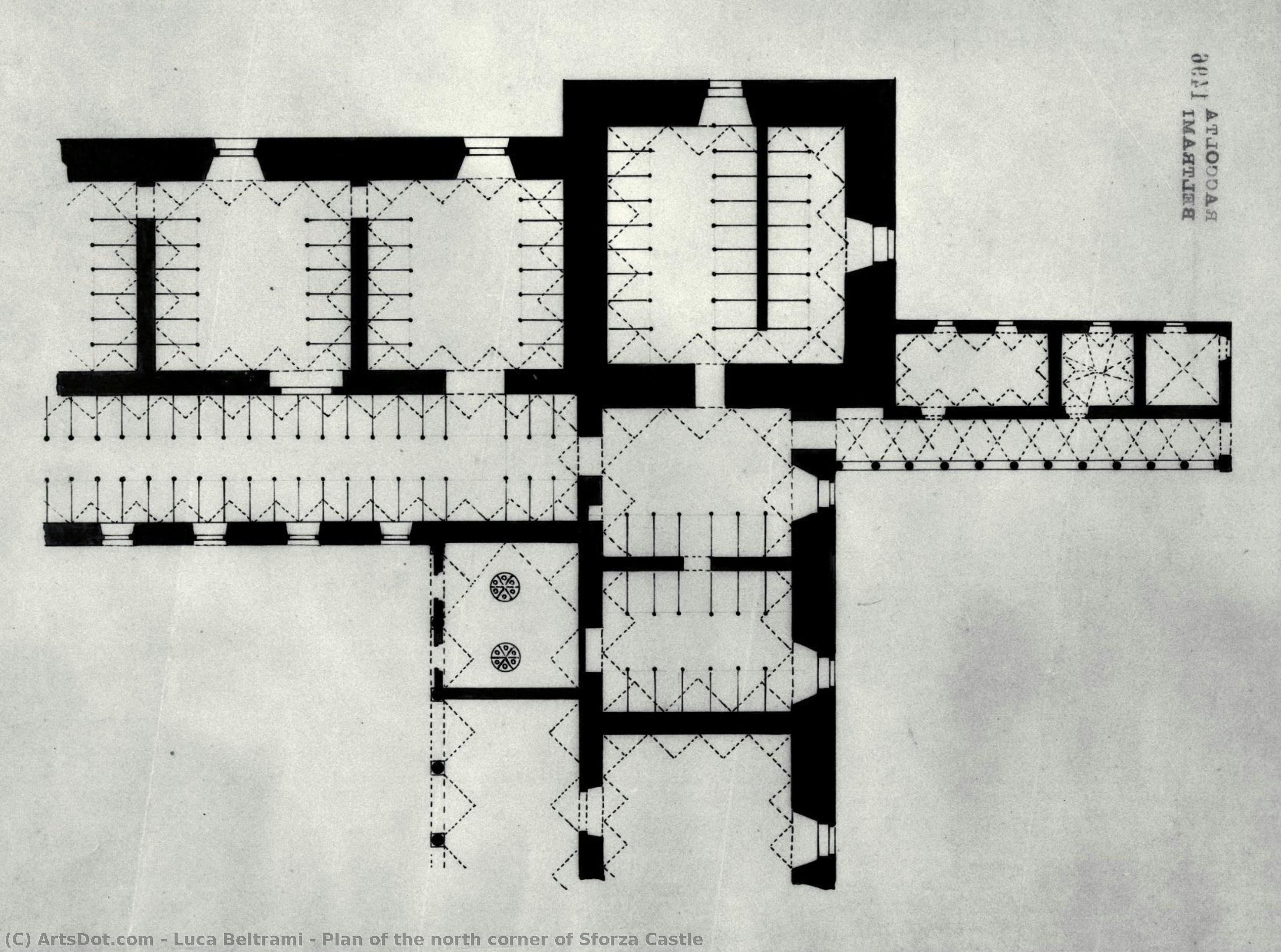 Plan De La Torre Norte Del Castillo Sforza — Luca Beltrami