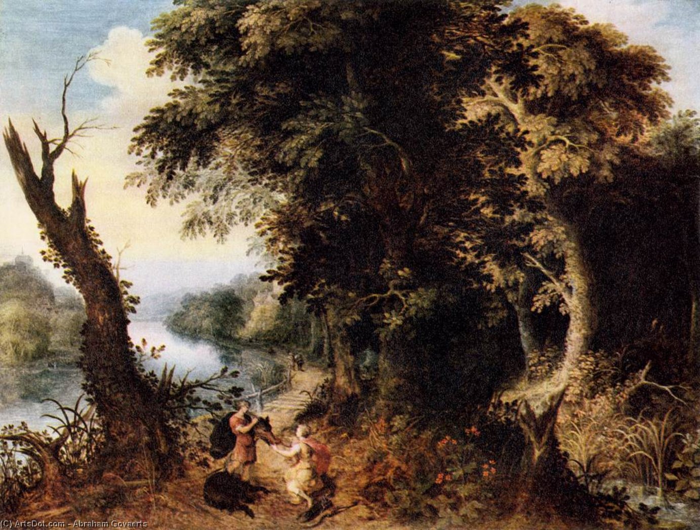 Landscape With Diana Receiving The Head Of A Boar — Abraham Govaerts