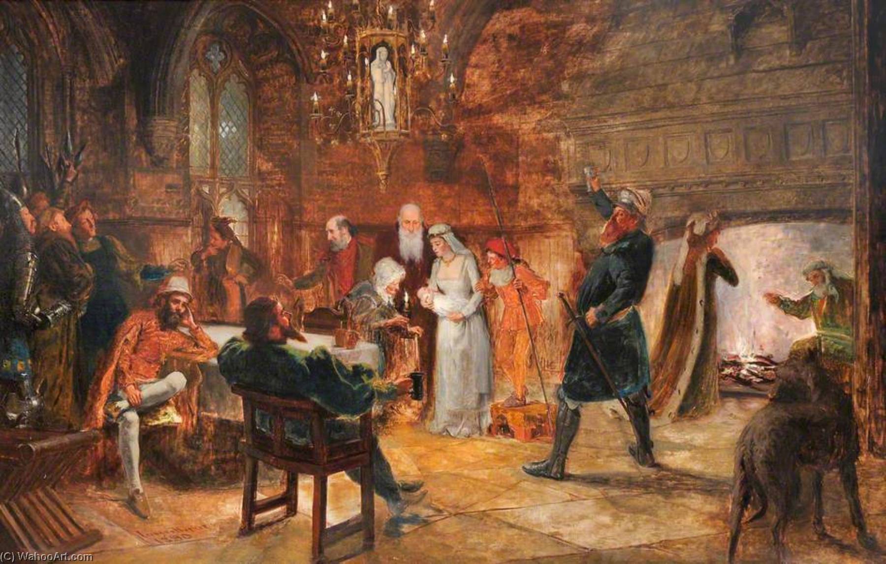 Myfanwy Interior (medieval Scene) — Thomas Leonard Hughes