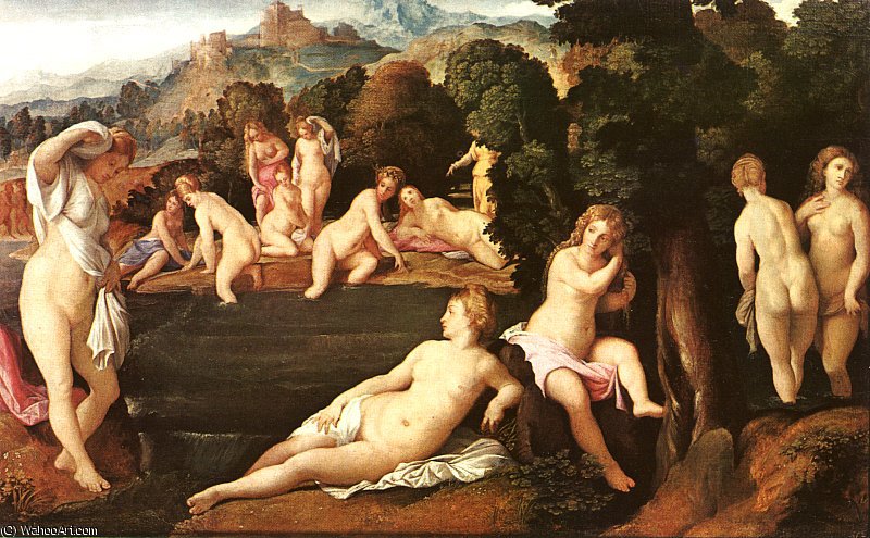 Diana And Callisto, Oil On Canvas, Art H — Palma Il Vecchio