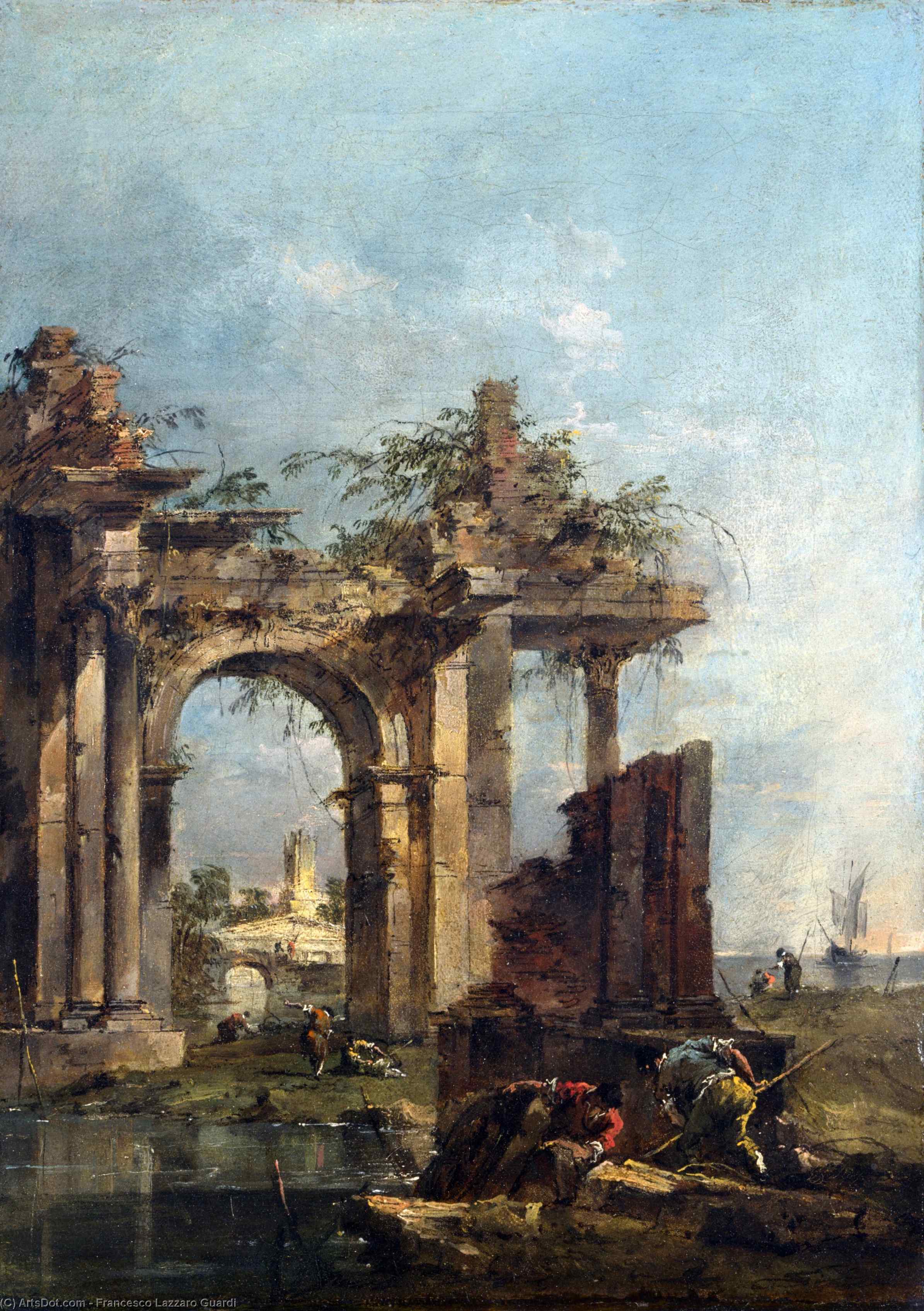 A Caprice With Ruins On The Seashore — Francesco Lazzaro Guardi