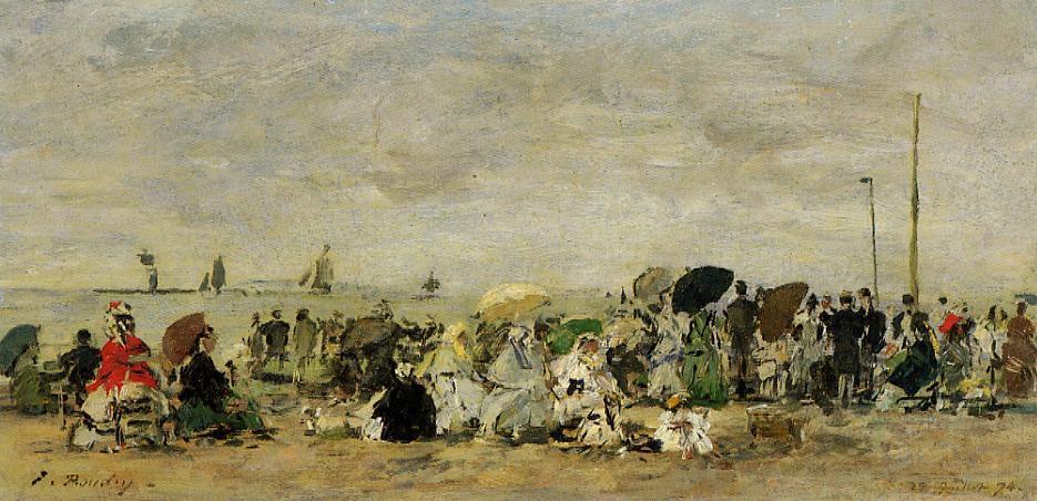 Beach Scene At Trouville — Eugène Louis Boudin