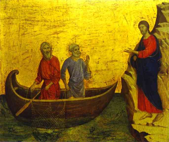 Maestó (back, Predella), The Calling Of St. Peter And St. Andrew — Duccio Di Buoninsegna
