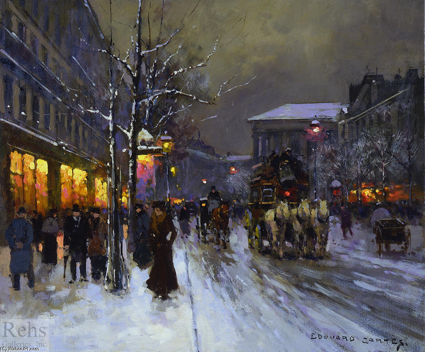 Boulevard De La Madeleine, Winter — Edouard Cortès