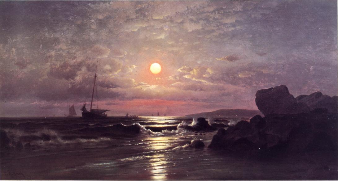 Moonrise On The New England Coast — Francis A Silva