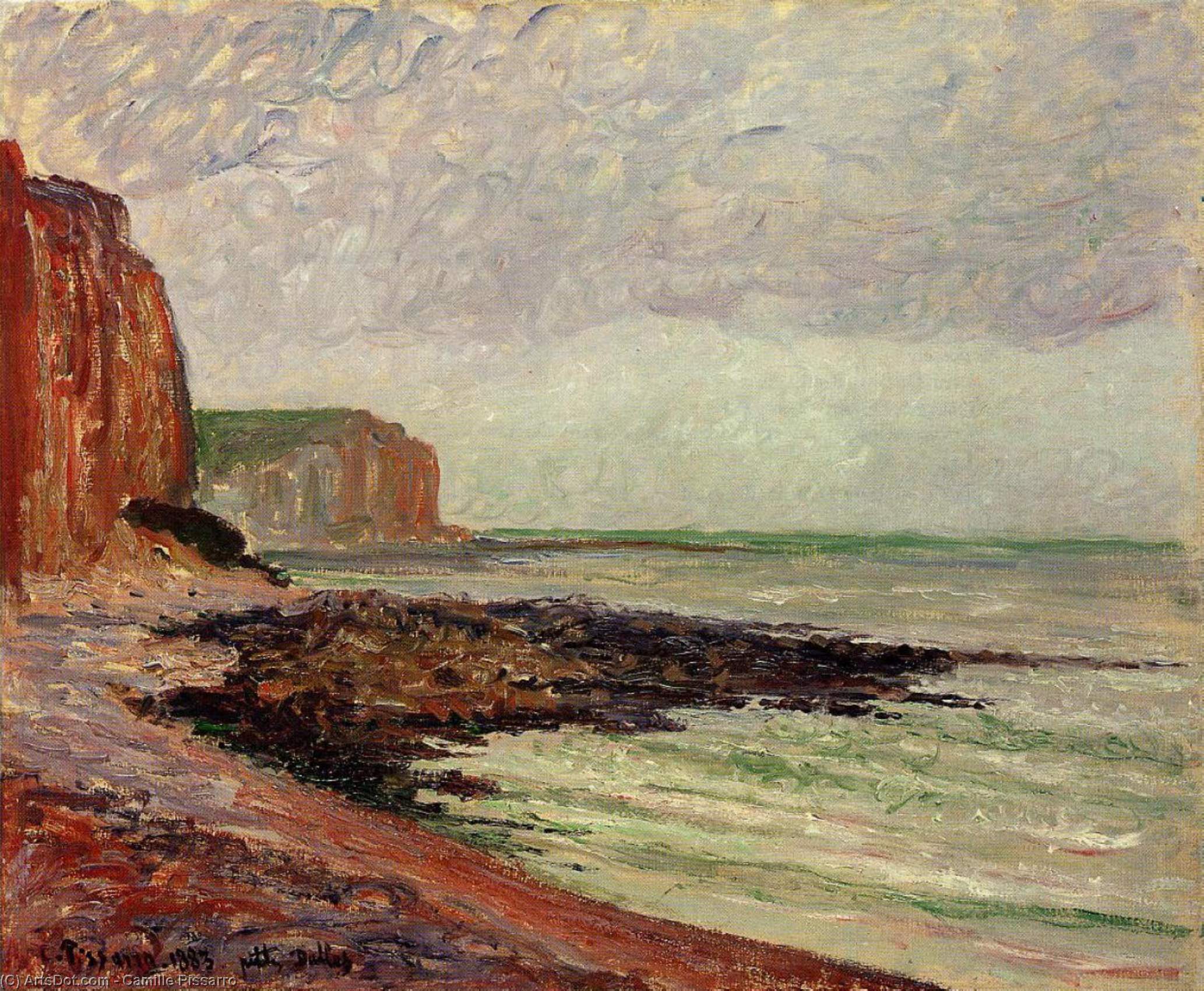 Cliffs At Petit Dalles — Camille Pissarro