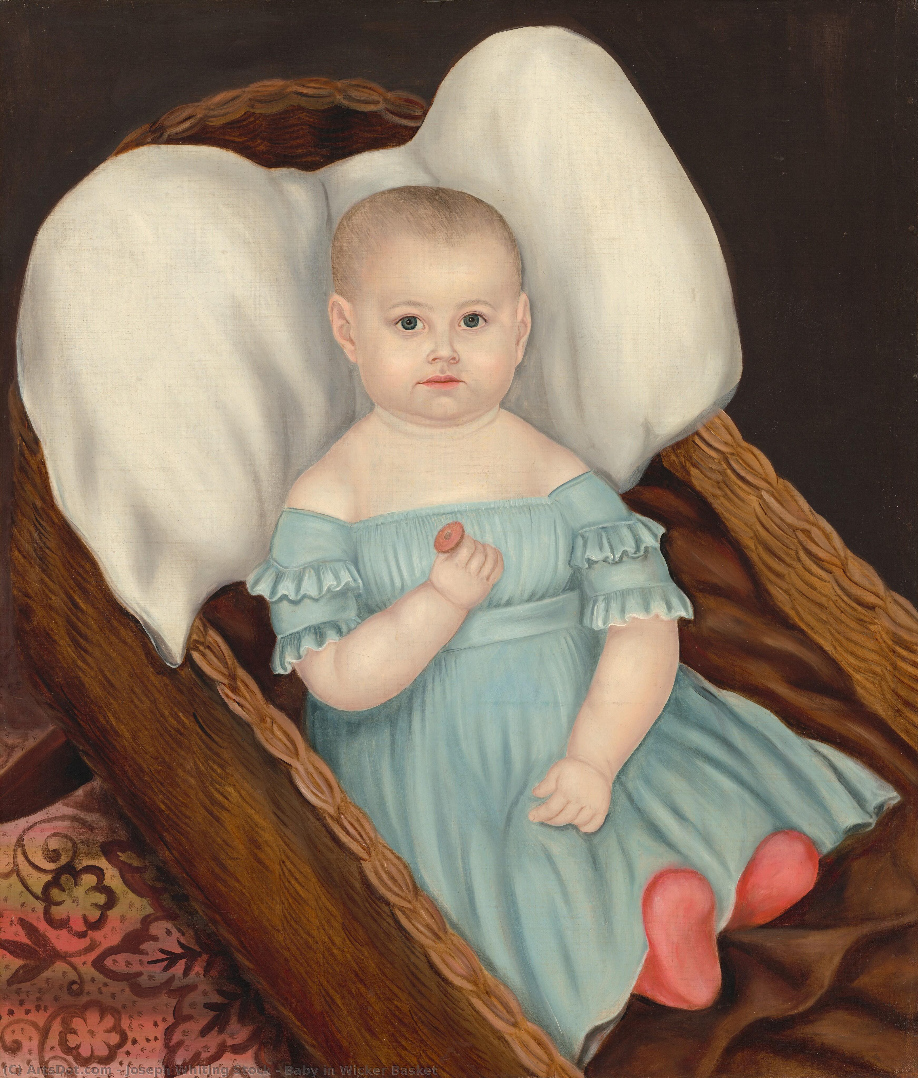Baby In Wicker Basket — Joseph Whiting Stock