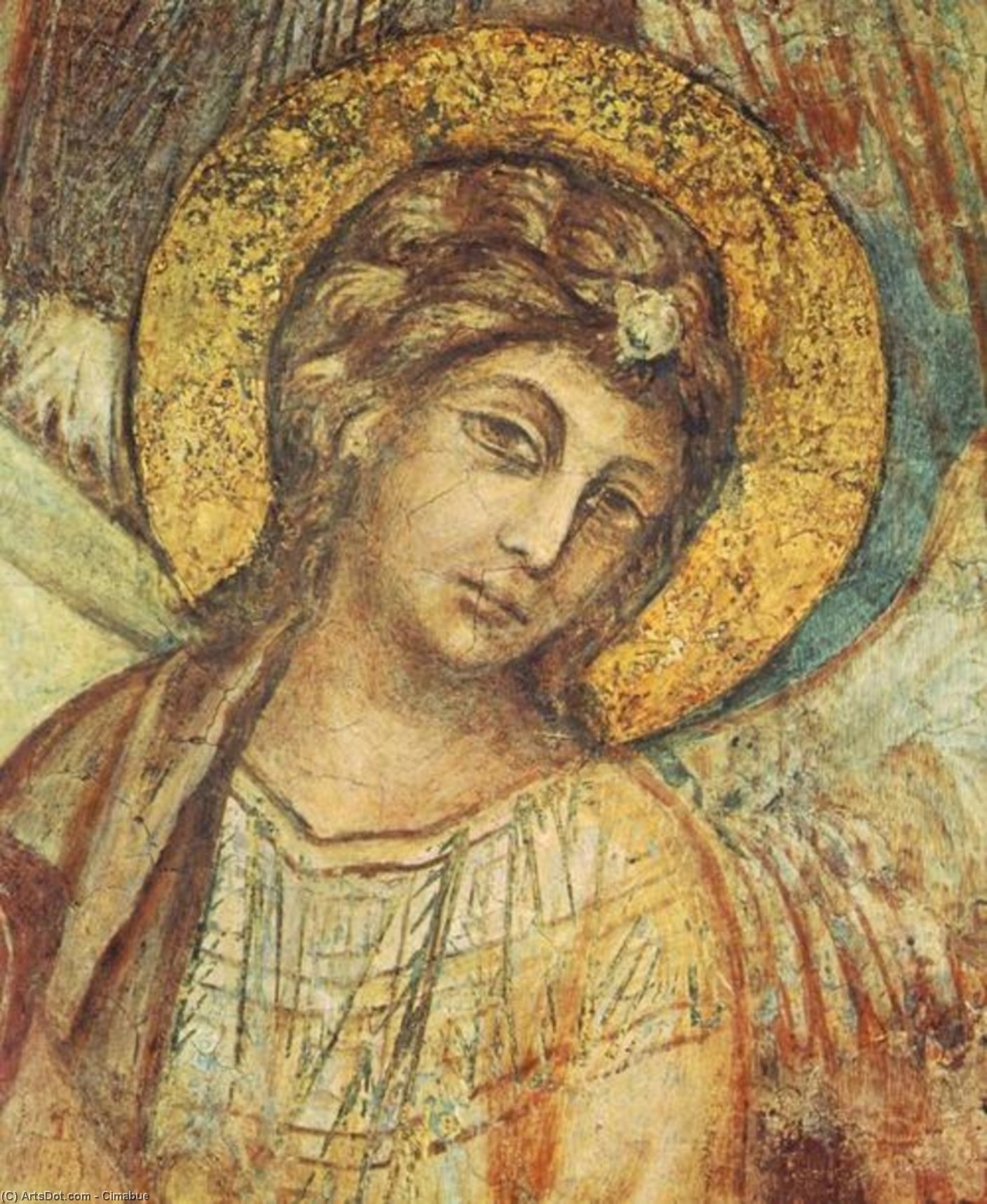 Madonna Enthroned With The Child, St Francis And Four Angels (detail) — Cimabue