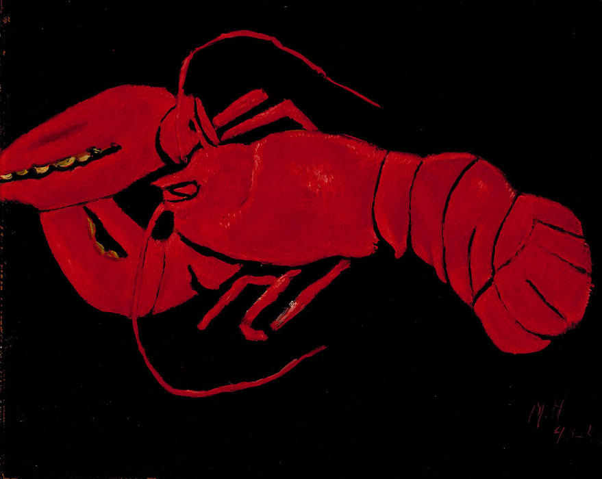 Lobster On Black Background — Marsden Hartley
