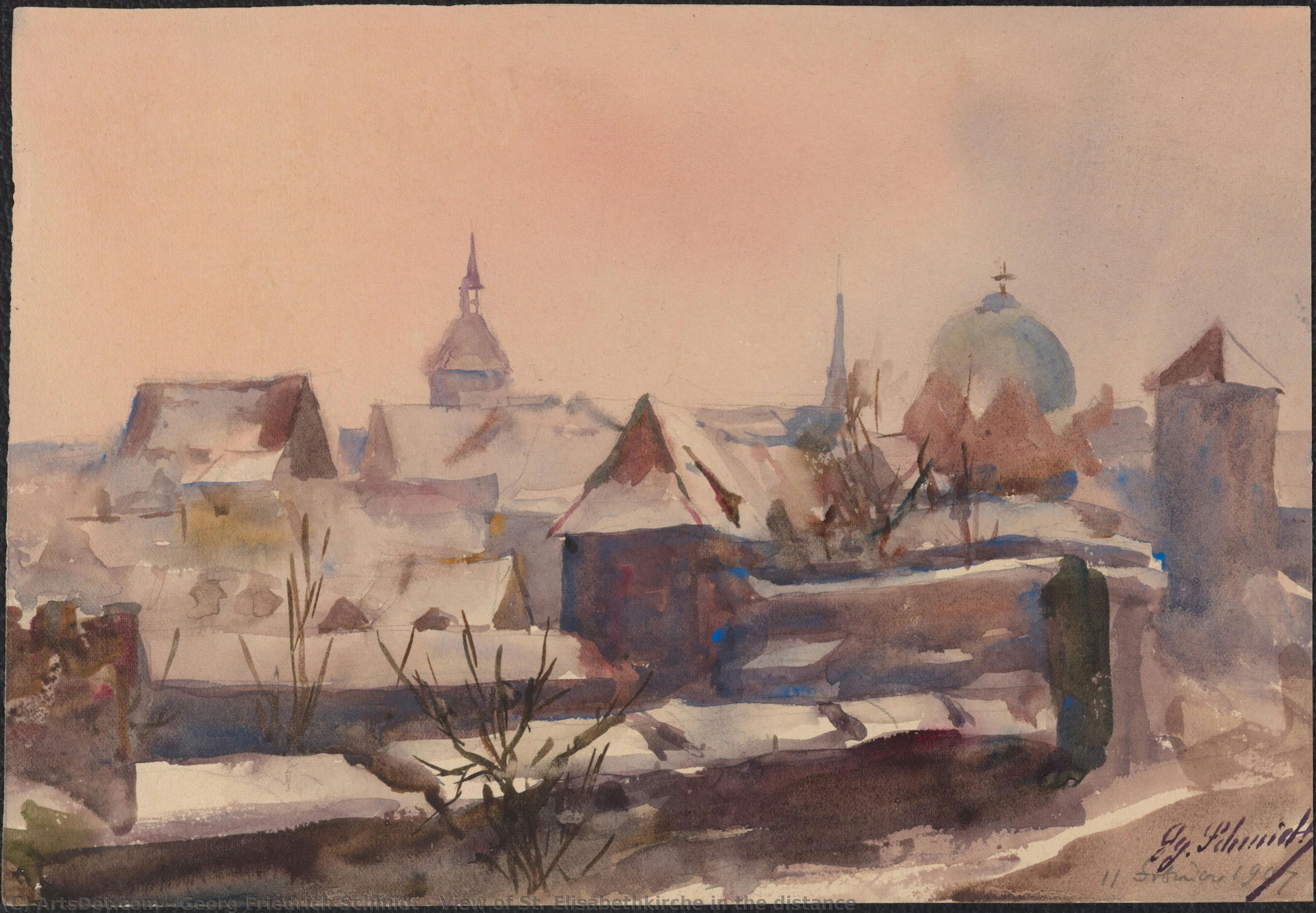 View Of St. Elisabethkirche In The Distance — Georg Friedrich Schmidt