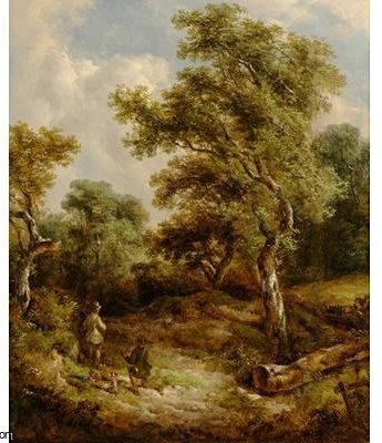 Figures In A Woodland Clearing — Richard Hilder