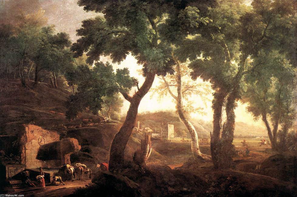 Landscape With Watering Horses — Marco Ricci