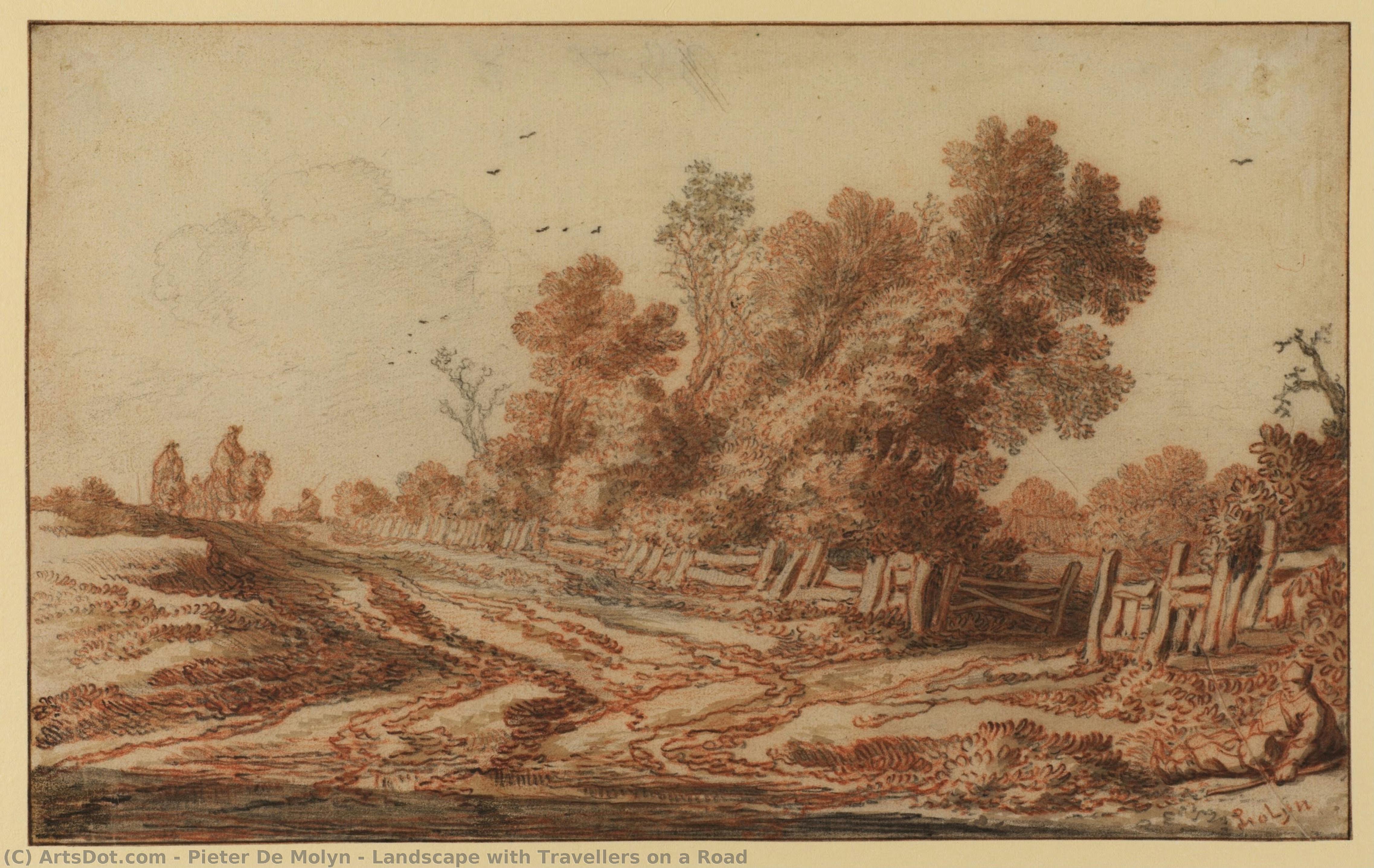 Landscape With Travellers On A Road — Pieter De Molyn