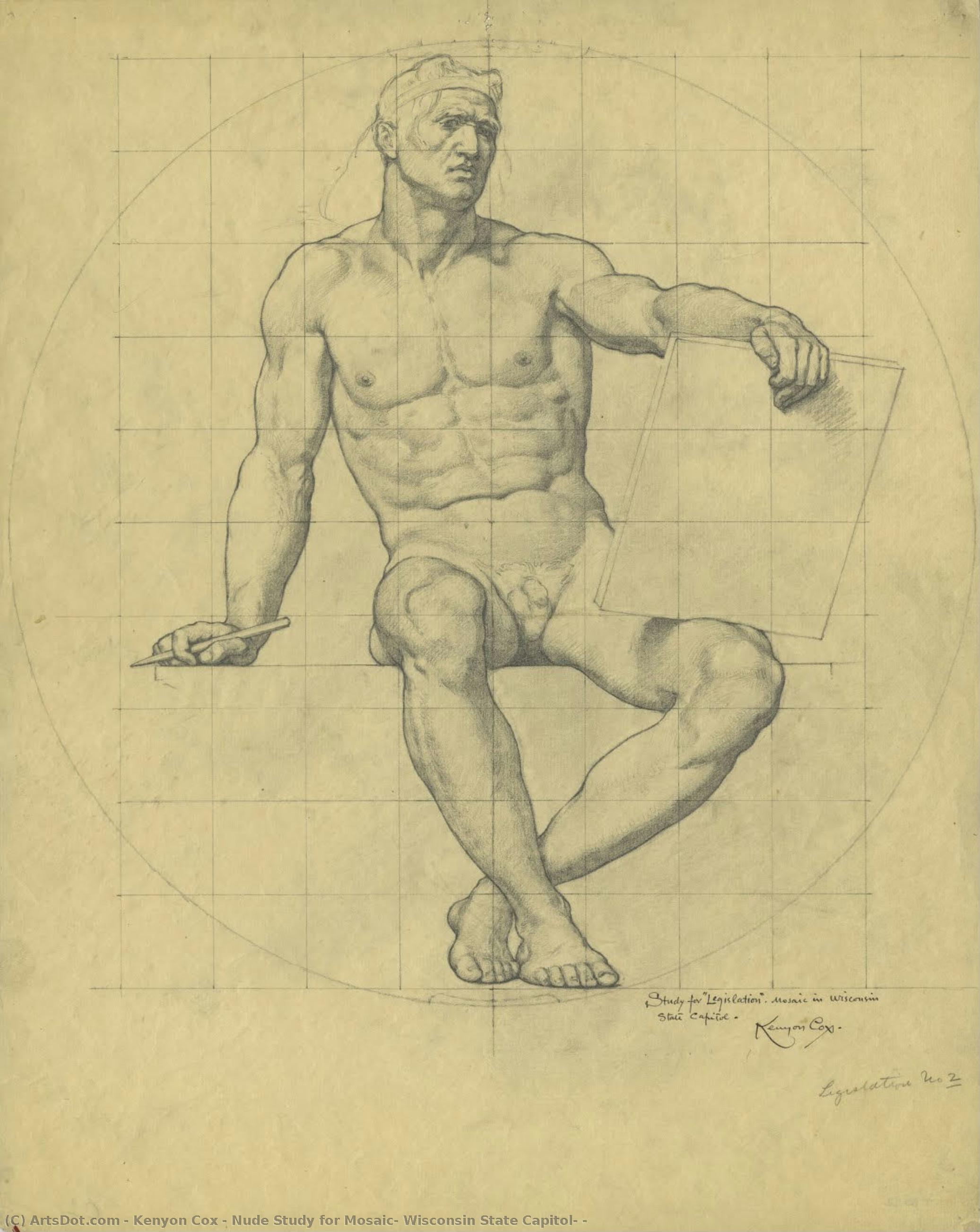 Nude Study For Mosaic, Wisconsin State Capitol, — Kenyon Cox