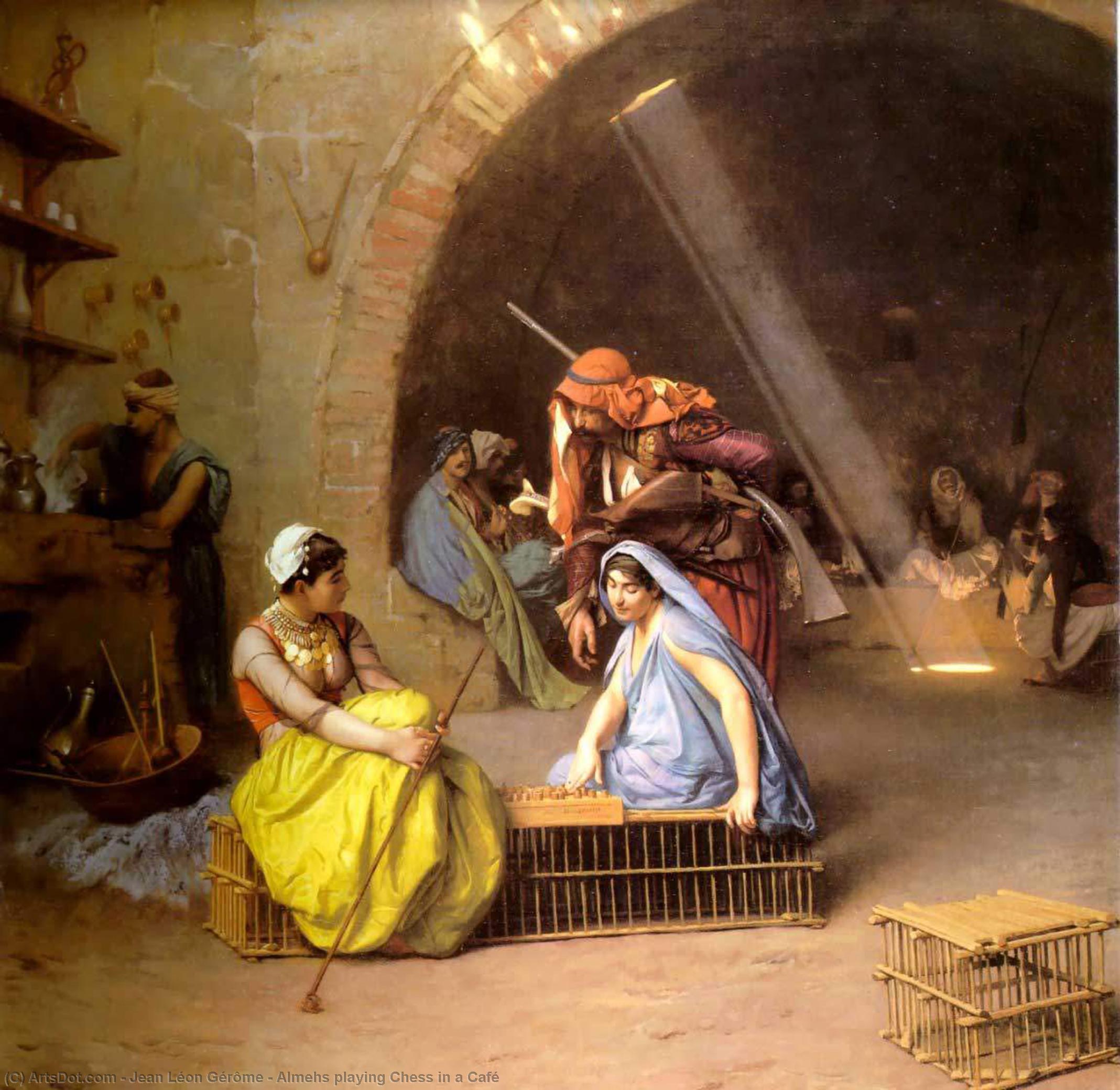 Almehs Playing Chess In A Café — Jean-léon Gérôme
