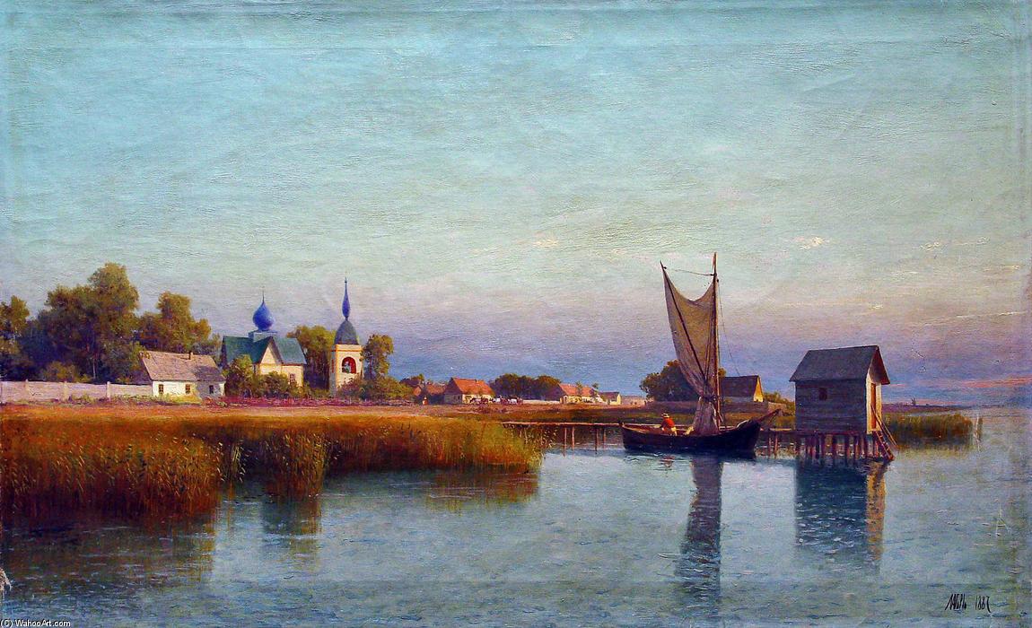 View Of The Town From The Riverside — Lef Feliksovich Lagorio