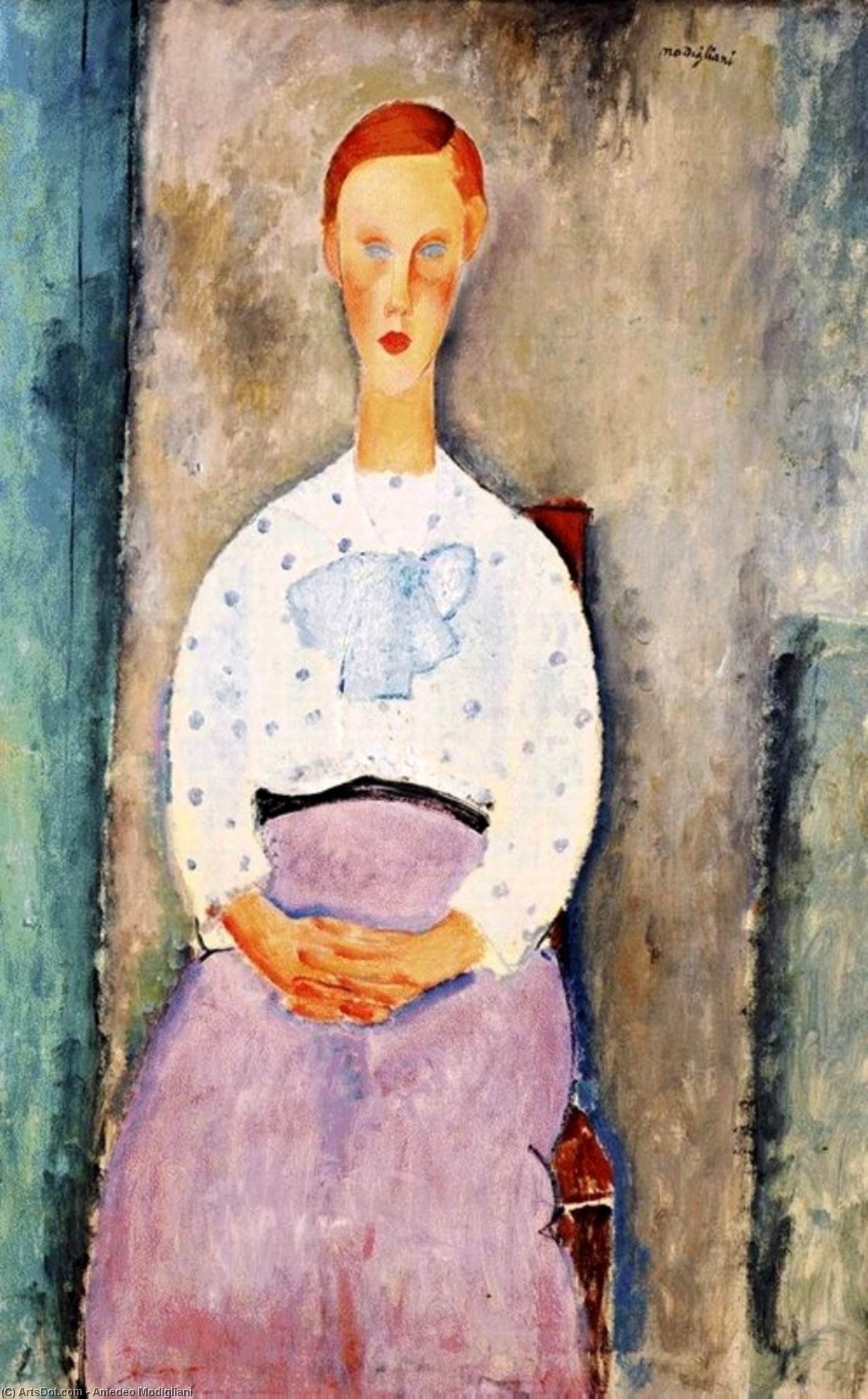 Mädchen Mit Gepunkteter Bluse, Barnes Foundation — Amedeo Modigliani