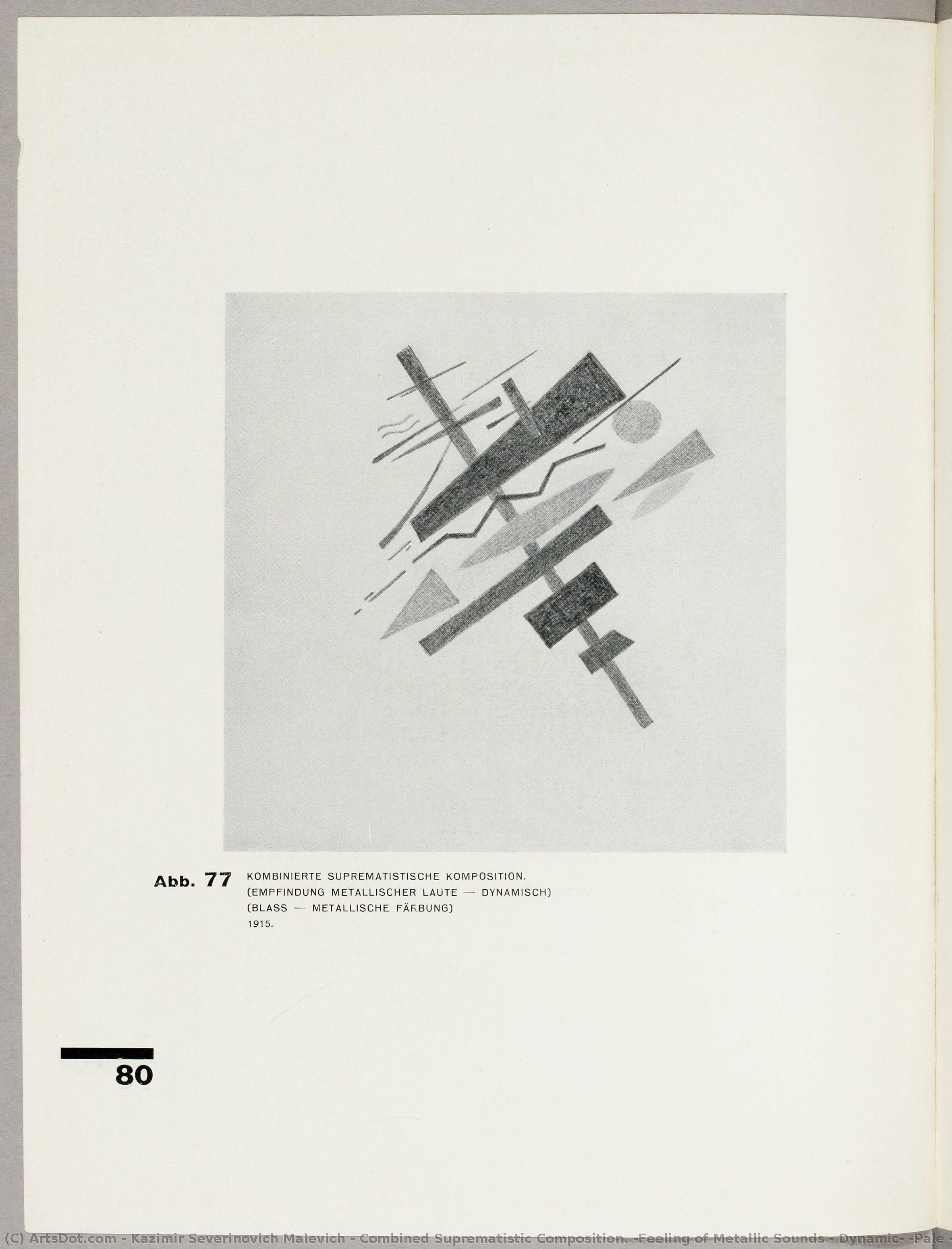 Combined Suprematistic Composition. (feeling Of Metallic Sounds - Dynamic) (pale - Metallic Colour) — Kazimir Malevich