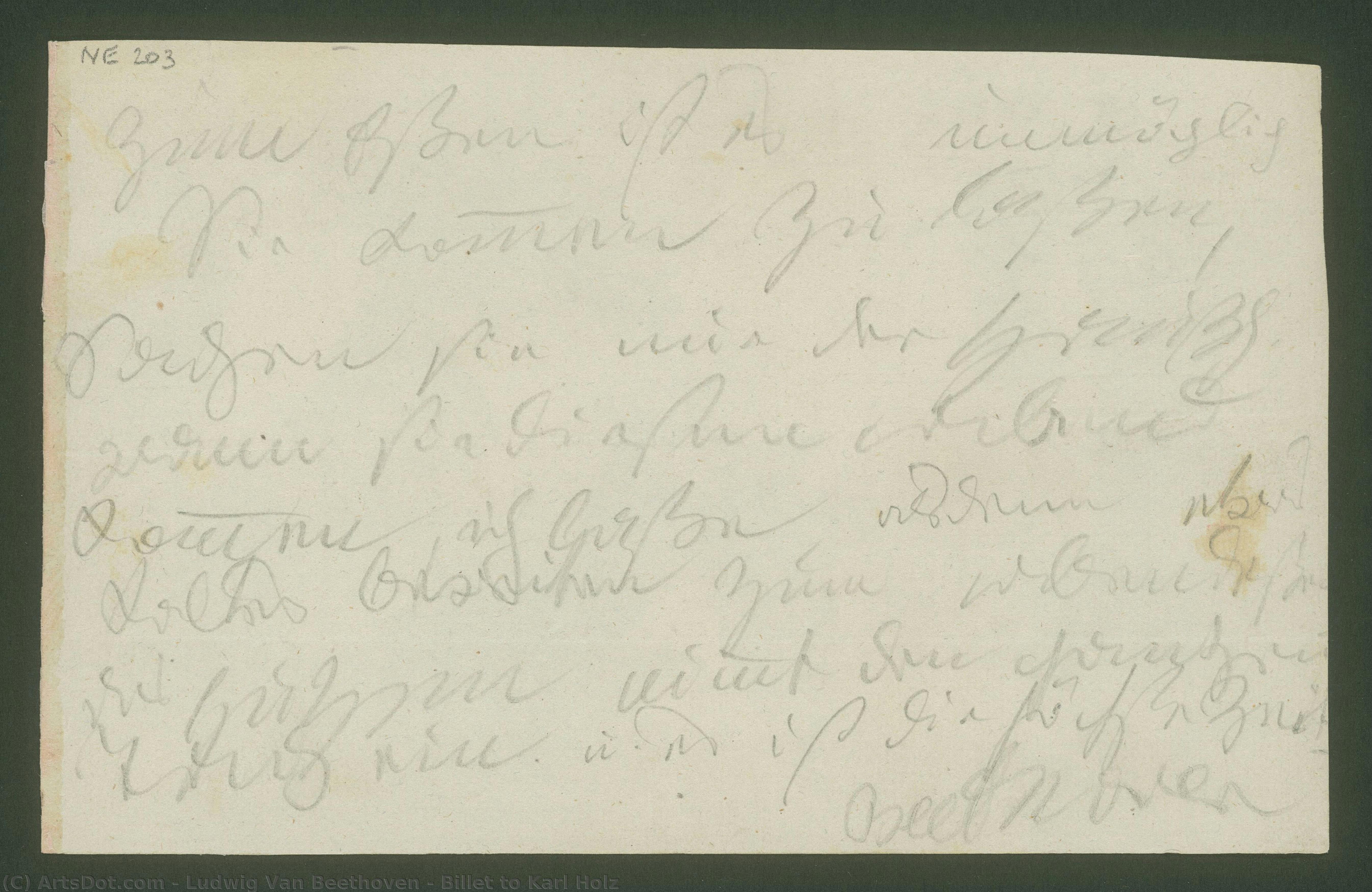 Billet To Karl Holz — Ludwig Van Beethoven