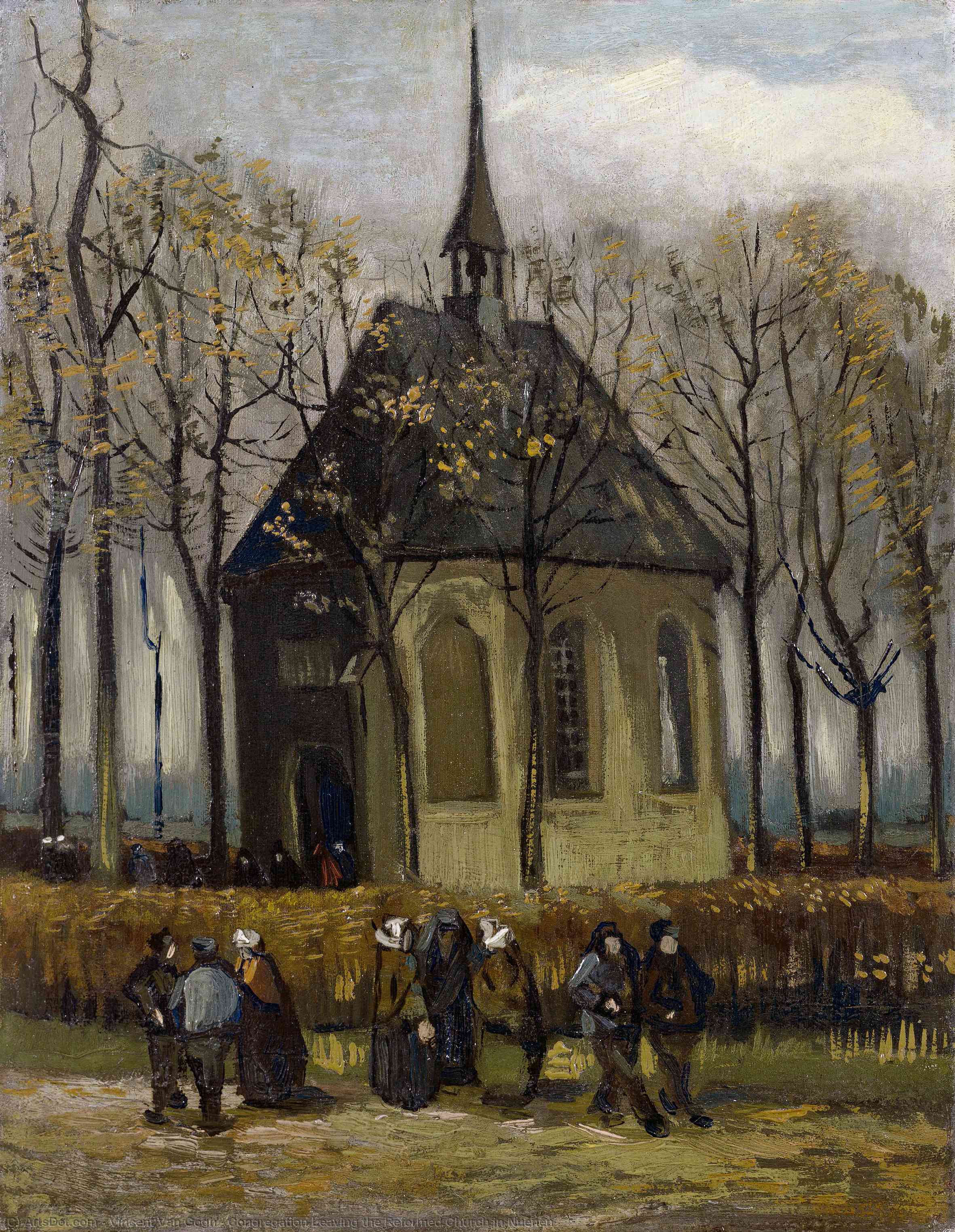 Congregation Leaving The Reformed Church In Nuenen — Vincent Willem Van Gogh