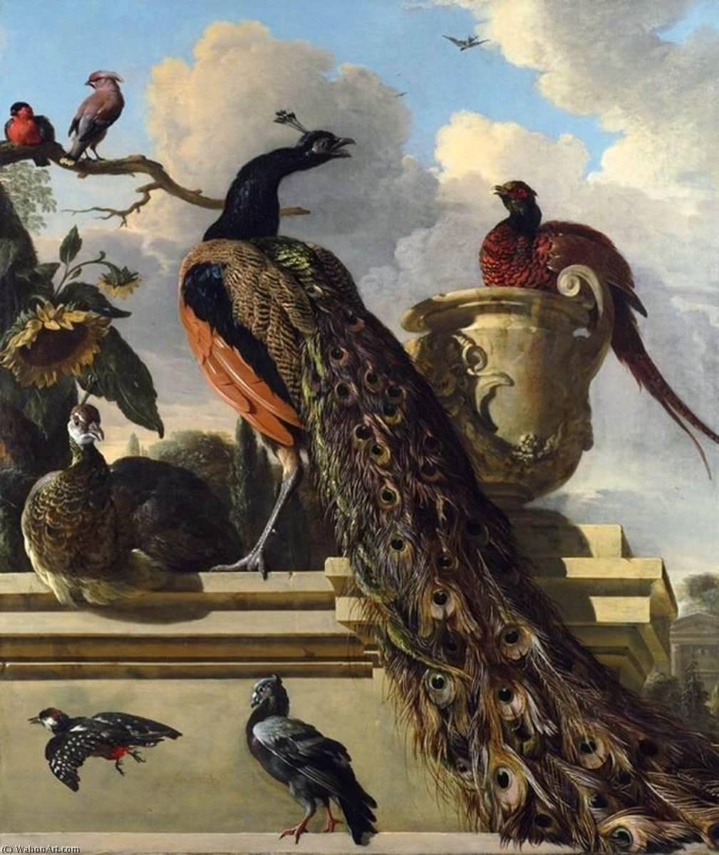 Birds In A Park — Melchior De Hondecoetter