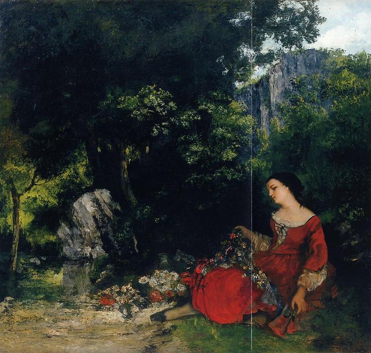 Woman With Garland — Gustave Courbet