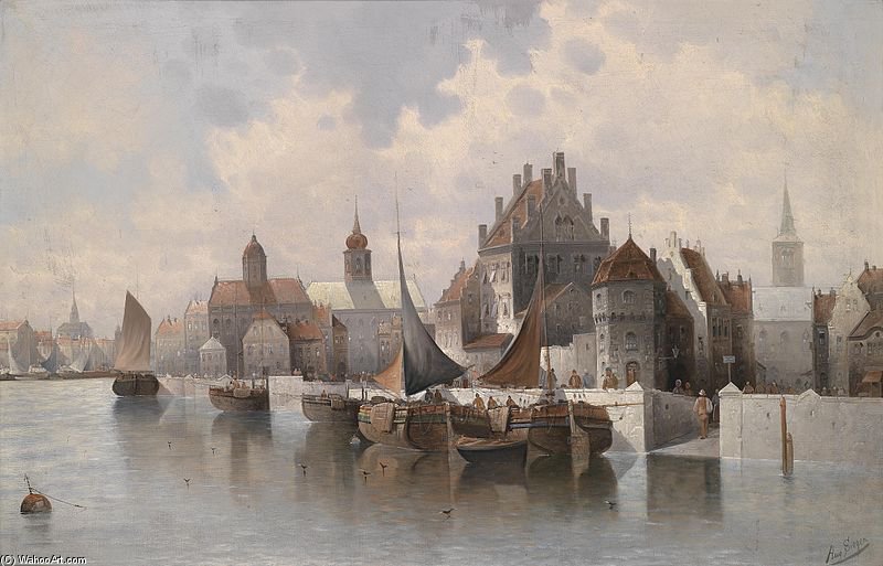 Blick Auf Eine Hafenstadt — August Von Siegen