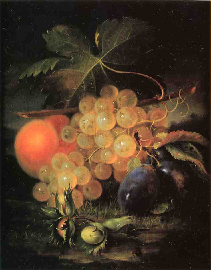 Still Life With Plum And Peach — George Forster