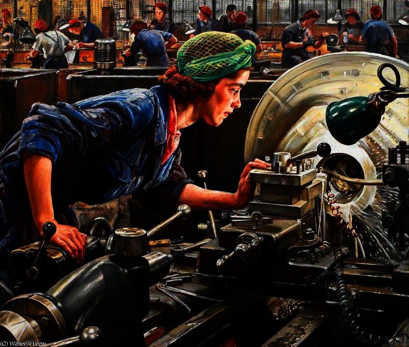 Ruby Loftus Screwing A Breech Ring — Dame Laura Knight