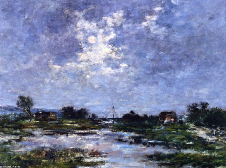 Moonlight On The Marshes, The Toques — Eugène Louis Boudin