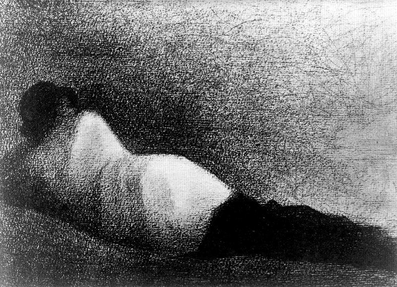 Reclining Man Listening — Georges Seurat