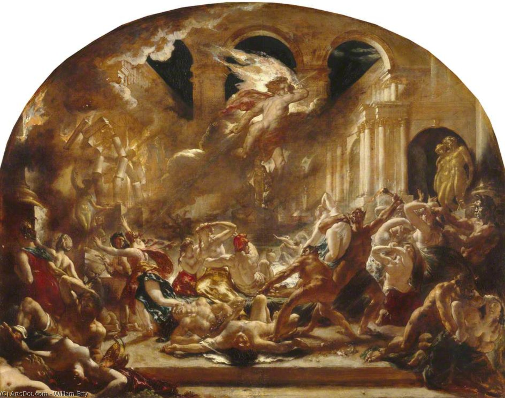 The Destroying Angel And Daemons Of Evil Interrupting The Orgies Of The Vicious And Intemperate — William Etty