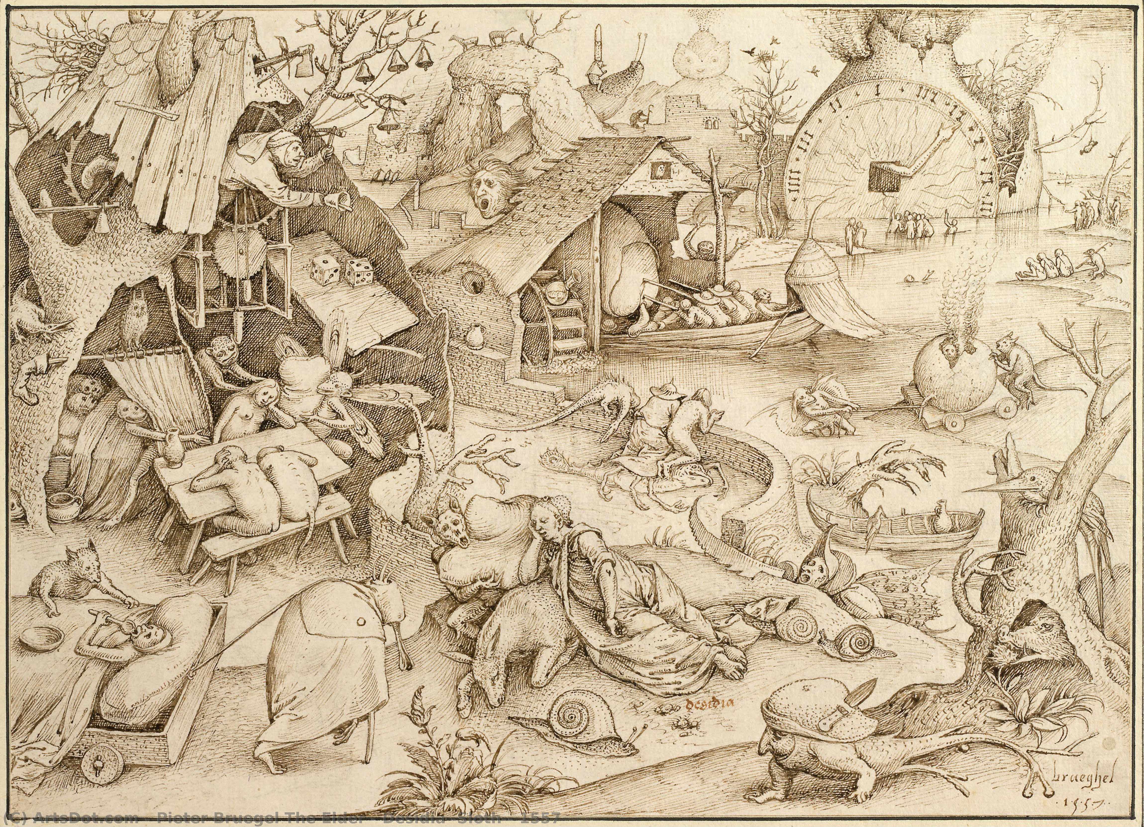 Desidia (sloth), 1557 — Pieter Bruegel The Elder