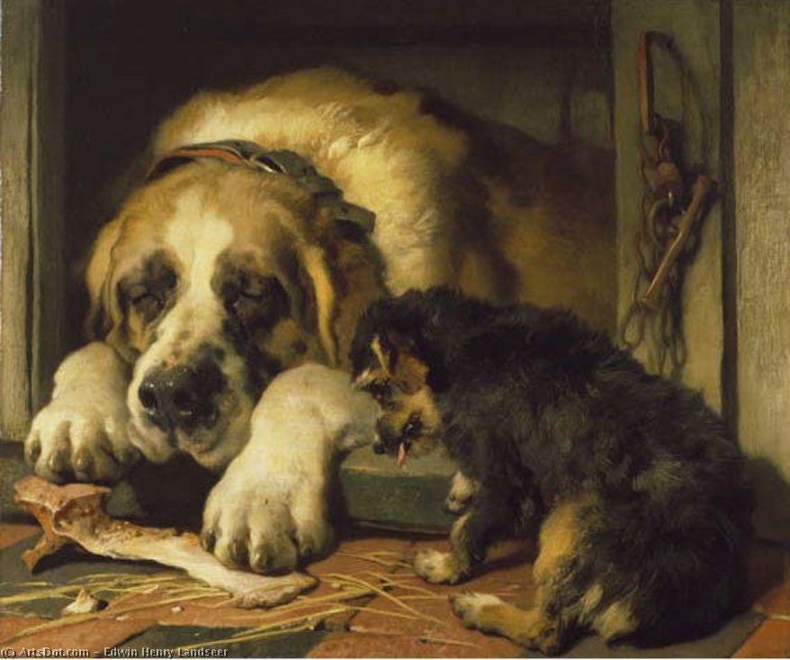 Doubtful Crumbs — Sir Edwin Henry Landseer