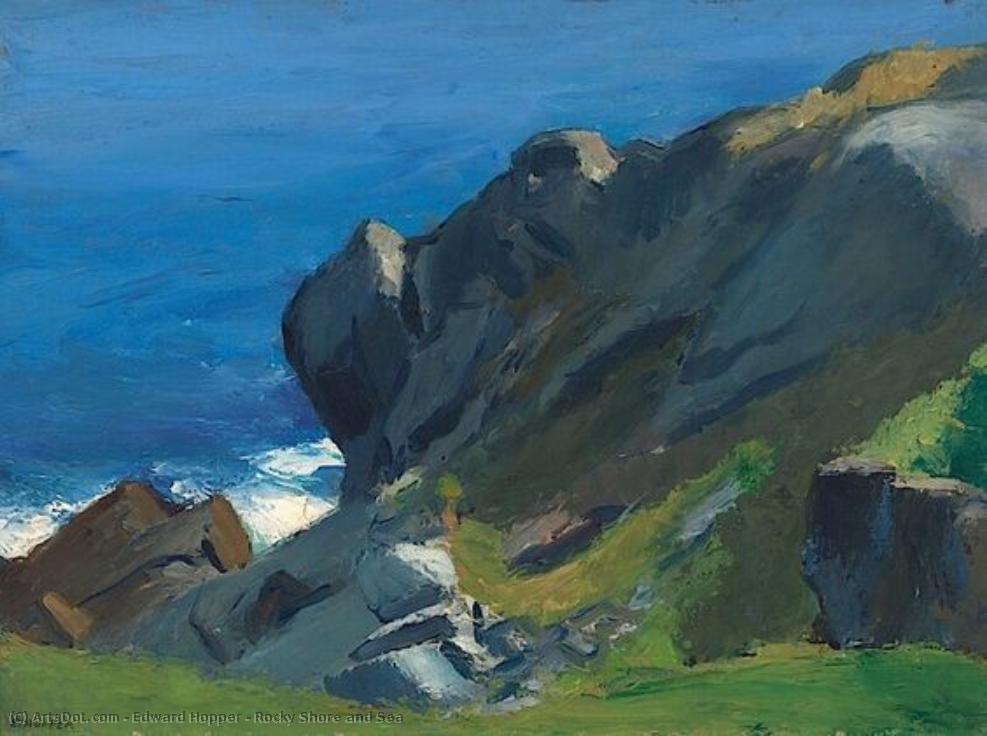 Rocky Shore And Sea — Edward Hopper