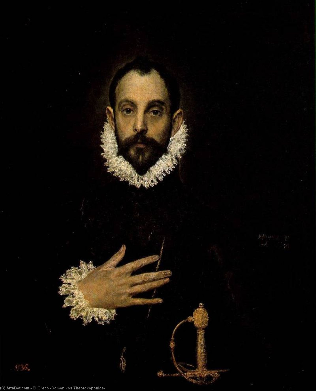 The Knight With His Hand On His Breast — El Greco