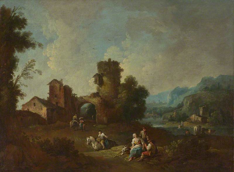 Landscape With A Ruined Tower — Giuseppe Zais