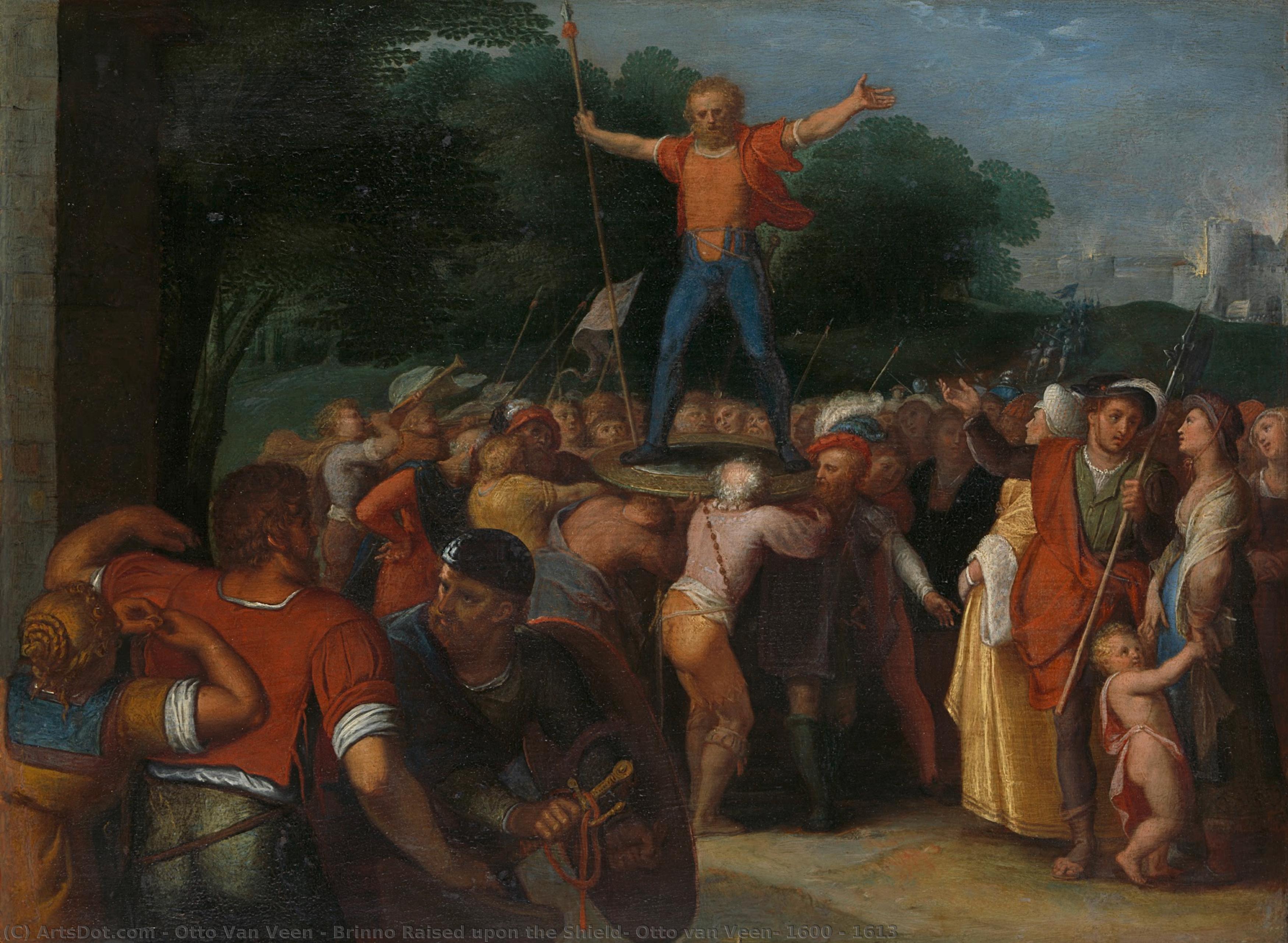 Brinno Raised Upon The Shield, Otto Van Veen, 1600 - 1613 — Otto Van Veen