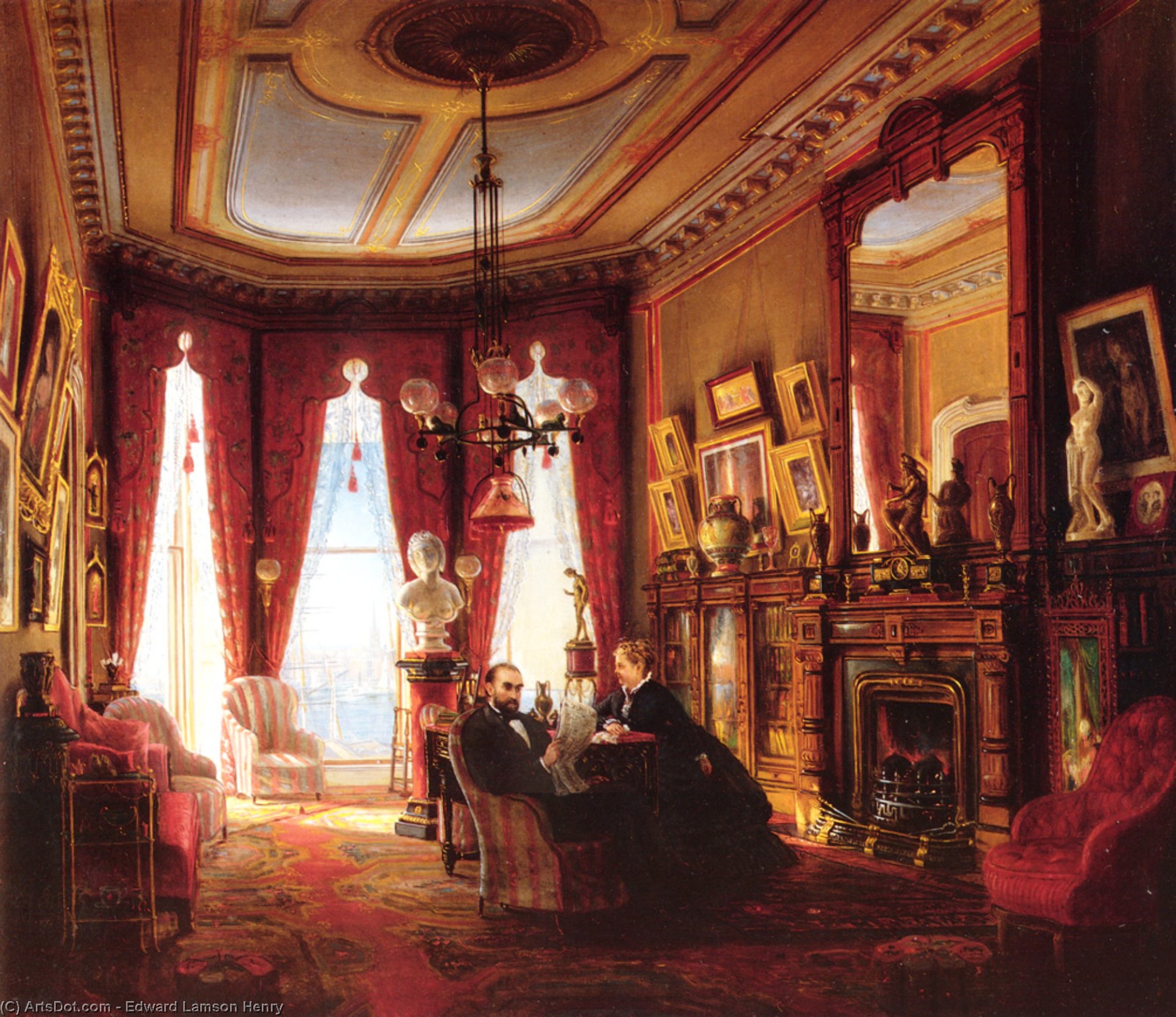 Parlor On Brooklyn Heights Of Mr. And Mrs. John Ballard — Edward Lamson Henry